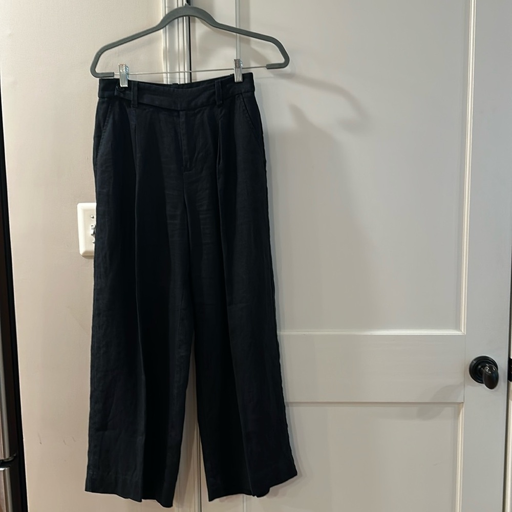 Madewell black linen Harlow pants size 2P
